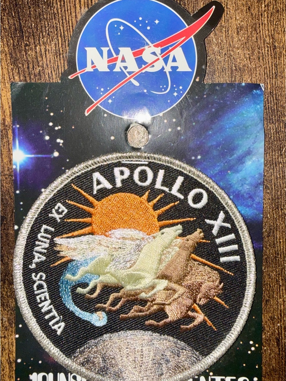 NASA Apollo XIII Embroidered Patch - Black, Orange, Cream